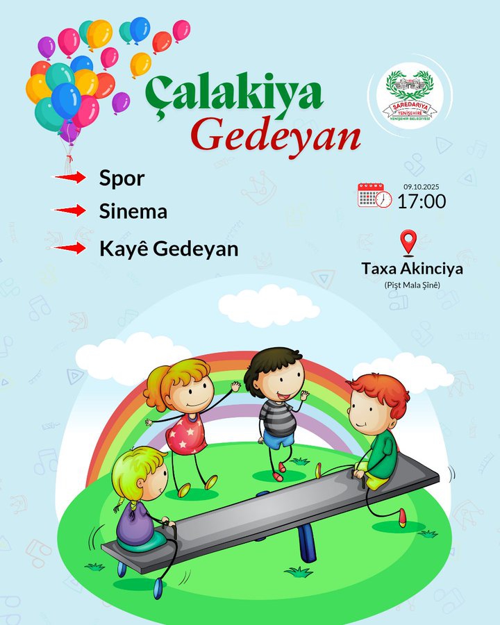 Li Akinciyan Ji Bo Zarokan Çalakiya Werzîş, Sînema û Lîstikên Perwerdeyî!